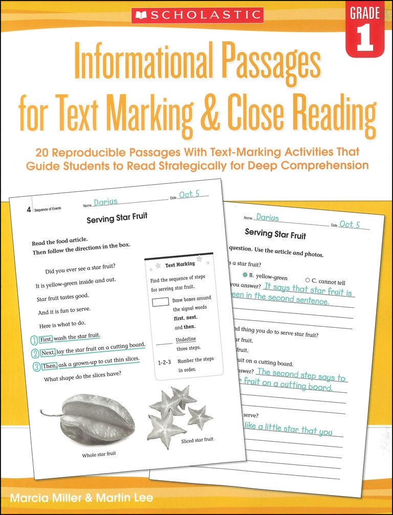 Reading　Informational　Passages　–　Close　for　Text　Marking　The　Literacy　Store