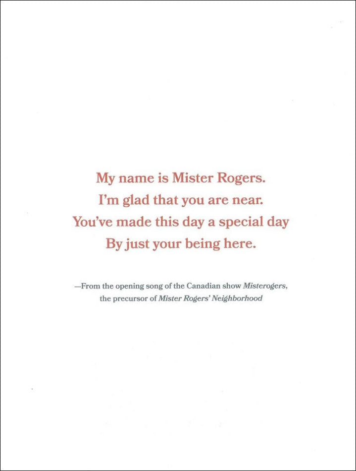 A Beautiful Day in the Neighborhood: The Poetry of Mister Rogers