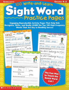100 Write-and-Learn Sight Word Practice Pages </br> Item: 365628