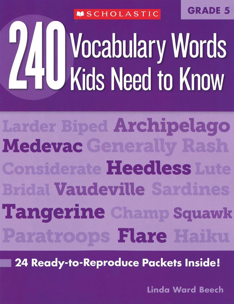 240 Vocabulary Words Kids Need to Know – The Literacy Store
