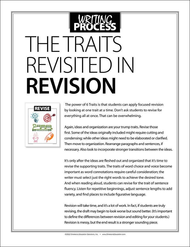 The 6 Traits In The Writing Process Poster Set The Literacy Store The 6 traits in the writing process poster set the literacy store